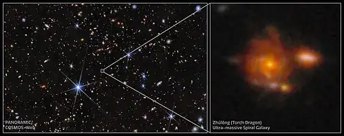 PANORAMIC Survey showing position of Zhúlóng, imaged by the James Webb Space Telescope