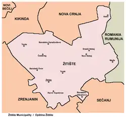 Map of Žitište municipality