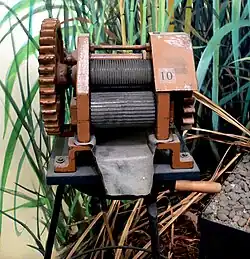 Small sugarcane mill with hand crank, Brazil (second half of 19th century)