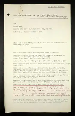 British Army intelligence file for Mary McSwiney